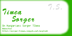 timea sorger business card